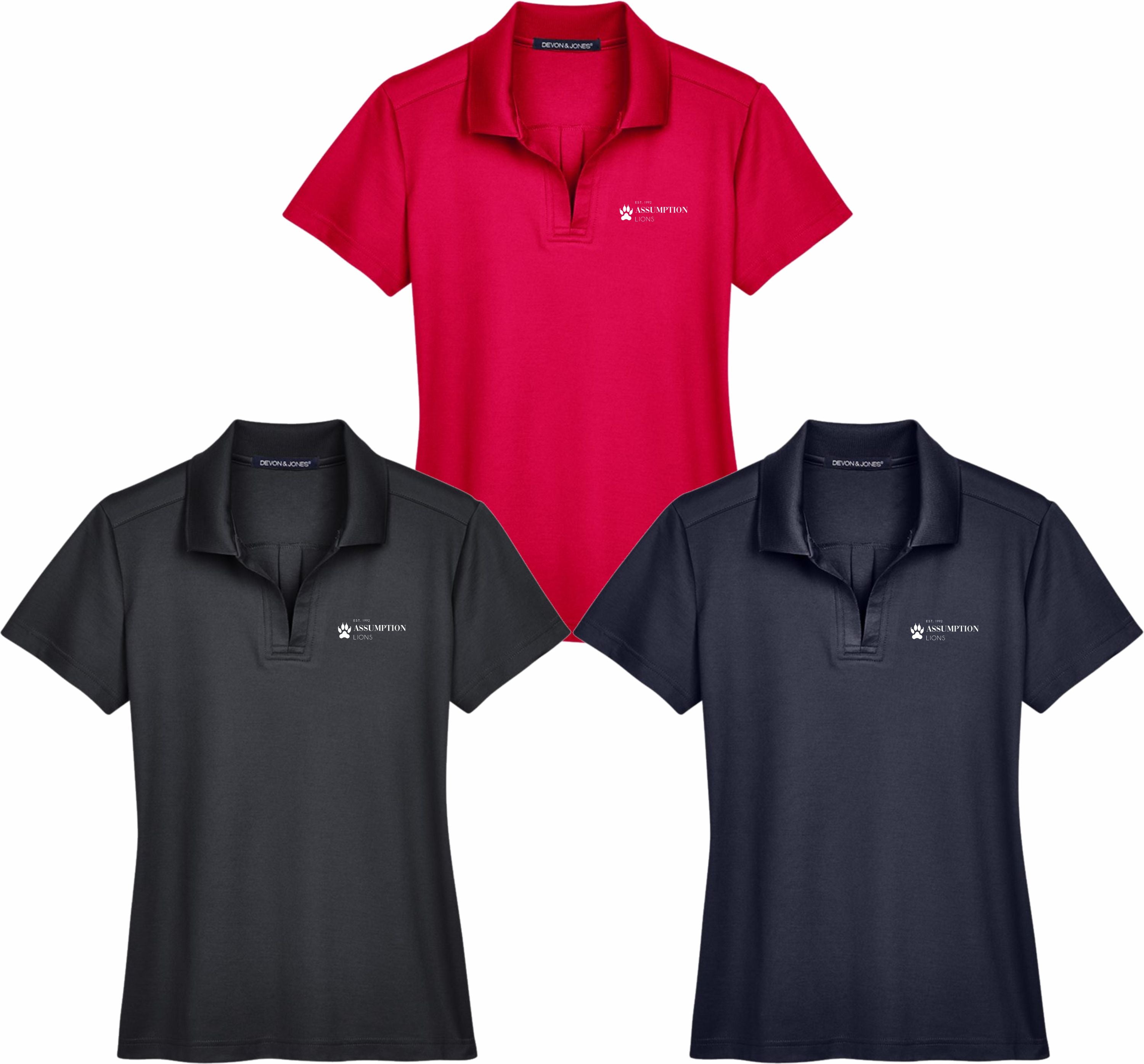 Assumption College Devon & Jones CrownLux Performance Ladies Plaited Polo