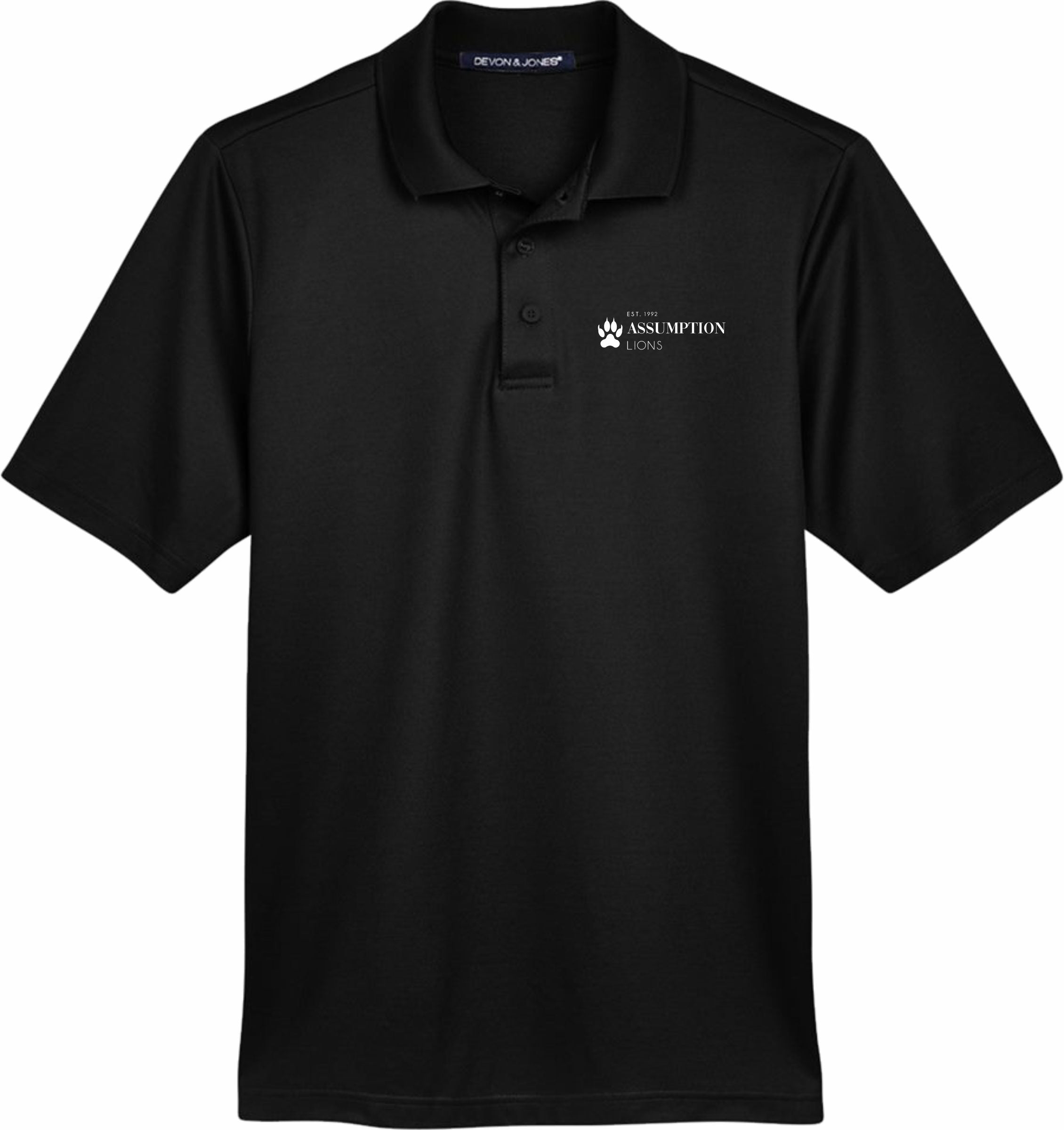 Assumption College Devon & Jones CrownLux Performance Mens Plaited Polo