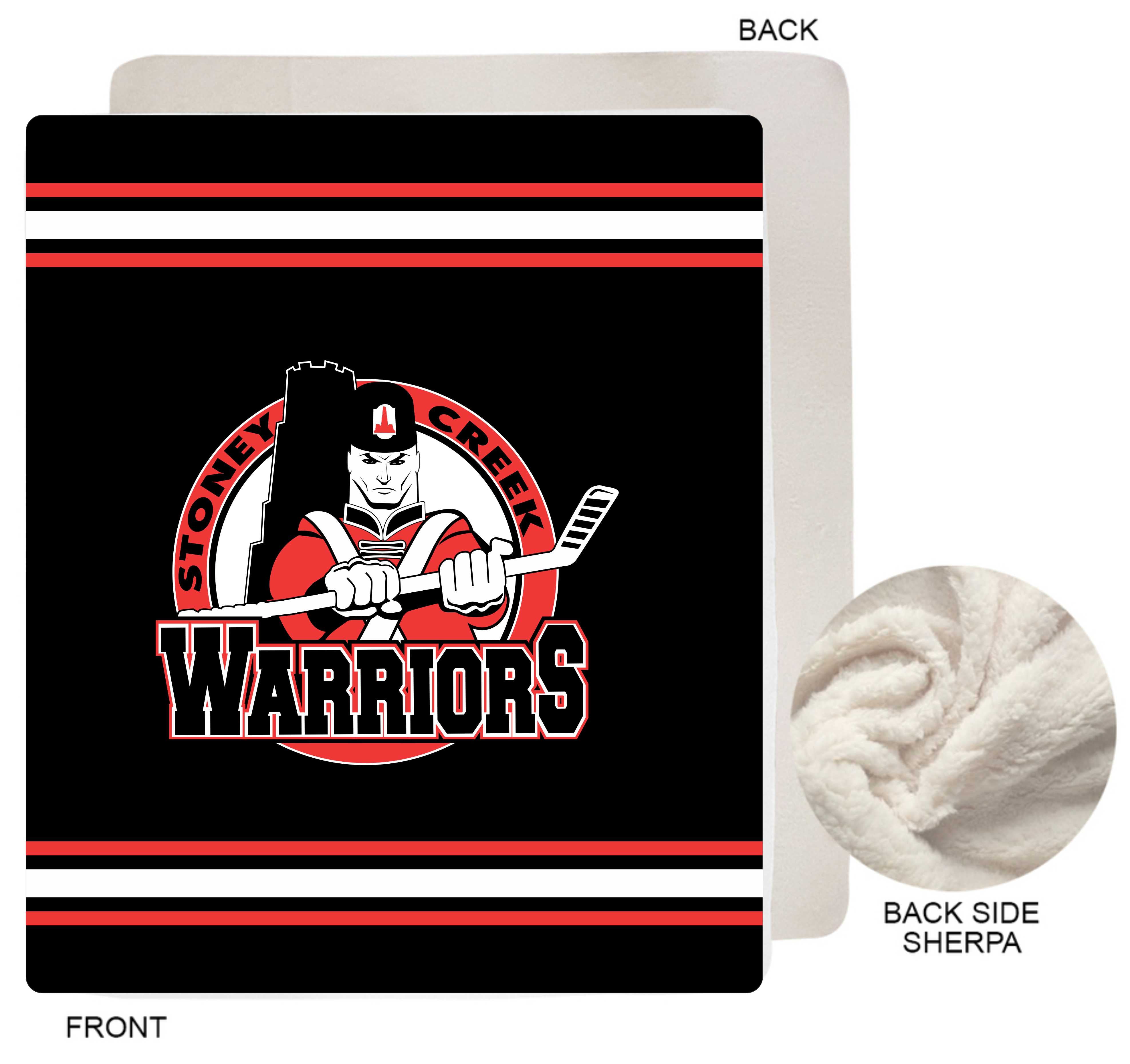 Stoney Creek Warriors Sherpa Faux Wool Lined Micro Mink Throw