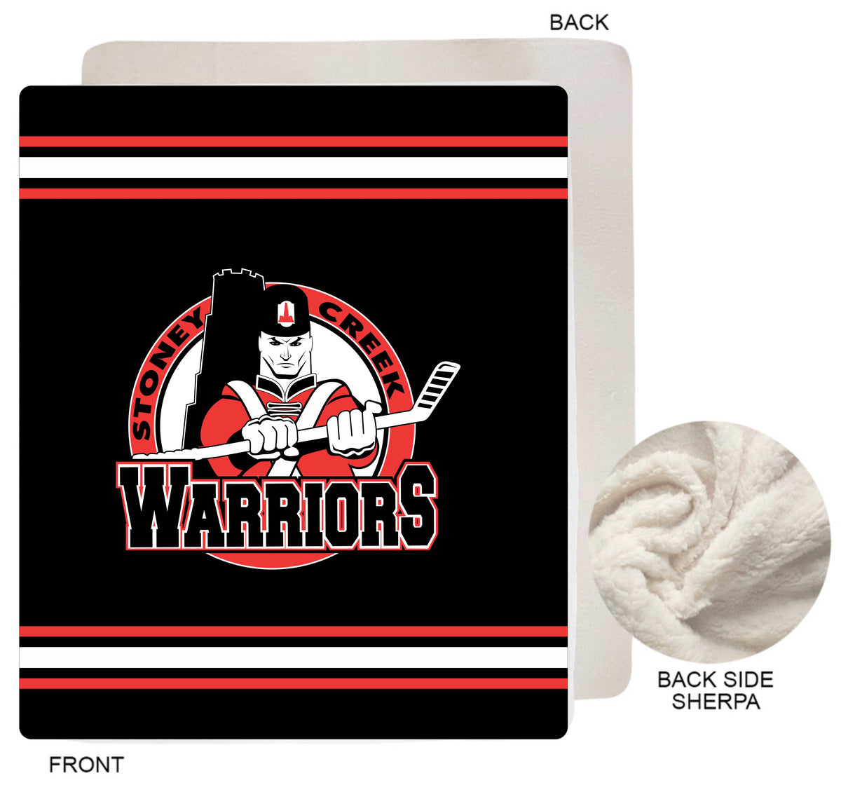 Stoney Creek Warriors Sherpa Faux Wool Lined Micro Mink Throw