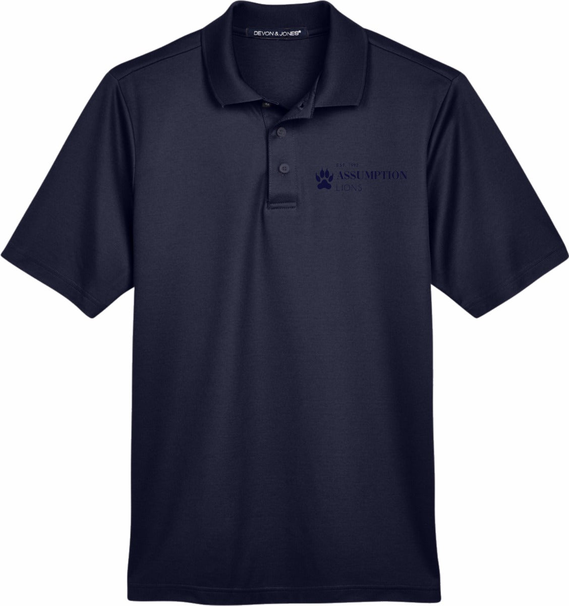 Assumption College Devon & Jones CrownLux Performance Mens Plaited Polo