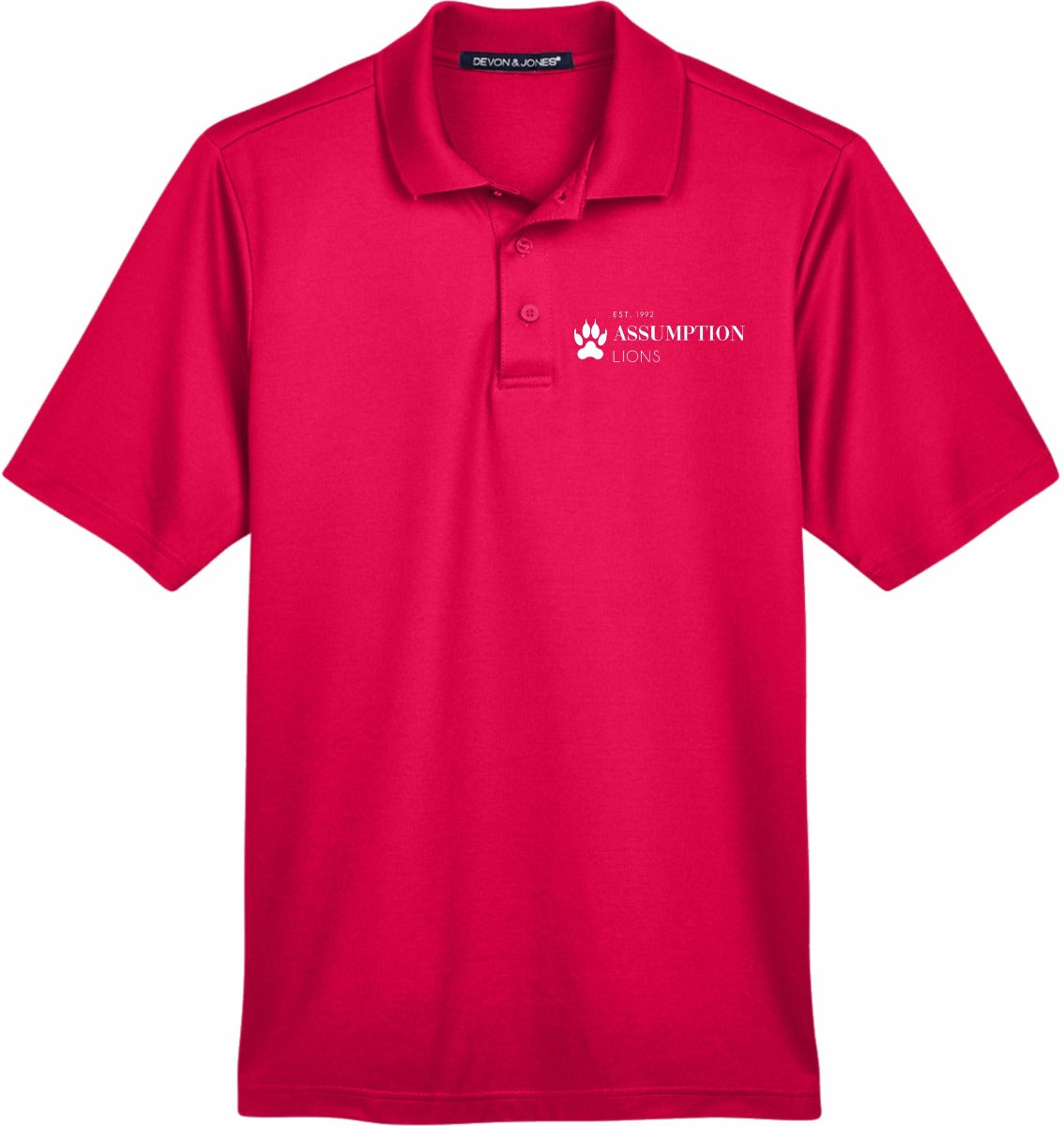 Assumption College Devon & Jones CrownLux Performance Mens Plaited Polo