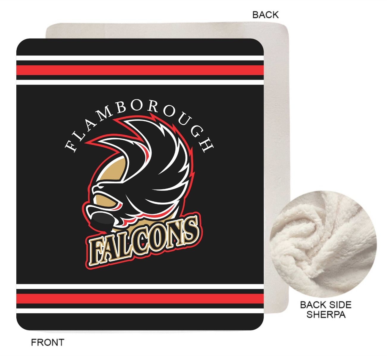 Flamborough Falcons Sublimated Sherpa Faux Wool Lined Micro Mink Throw
