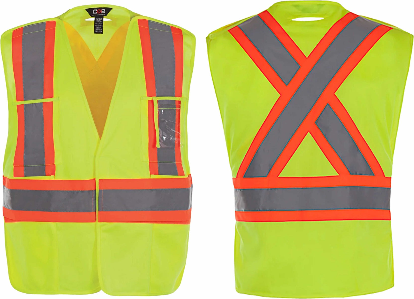 Protector - Adult Tricot Hi-Vis 5 Point Tear Away Vest - One Size